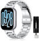 SeNool Strap for Xiaomi Redmi Watch 5 Active/Redmi Watch 5 Lite, Metal Stainless Adjustable Replacement Smart Watch Strap Band for Xiaomi Redmi Watch 5 Active/Redmi Watch 5 Lite - Silver
