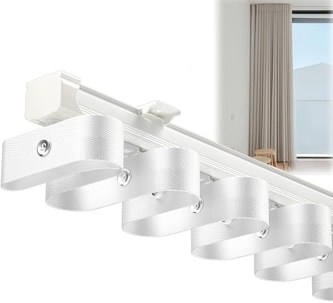 SShaped Wave Curtain Rail with HeavyDuty Mute Rollers Ceiling/Wall Mount Room Divider Curtain Rail System for Heavy Curtains 2.5m (8.2ft)