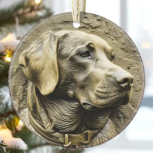 Labrador Retriever Hund Weihnachten Ornament – 8,9 cm Keramikkugel Geschenk für Baumdekoration