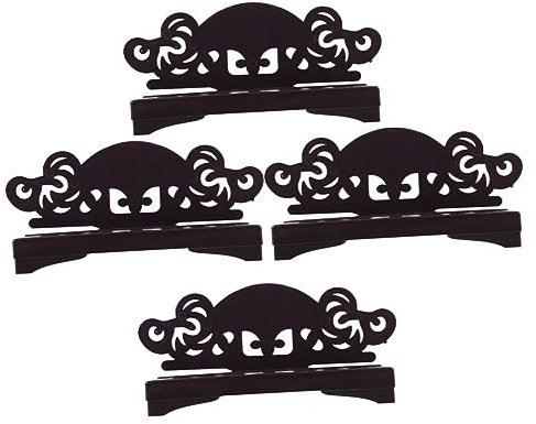 VOSAREA 4pcs Folding Stand Holder Japanese Style for Collectibles Vintage Chinese Fan Stand