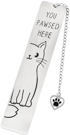 JJUNW Metall Katzen Lesezeichen, Lesezeichen Personalisiert Frauen Freunde Weihnachtsgeschenke Geburtstagsgeschenk Mädchen Buchzubehör Lesezeichen Geschenk Katzen Anhänger für Buchliebhaber(Silber)