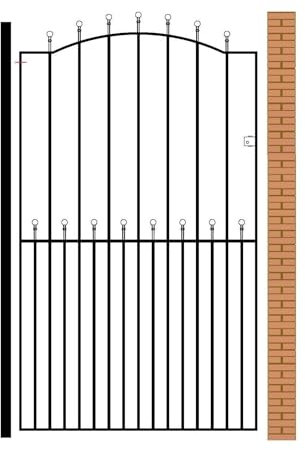 Manor Ball Top Tall Metal Garden Gate Galvanised Wrought Iron Pedestrian Swing Gates (762mm Gap X 1910mm High MAZP30)
