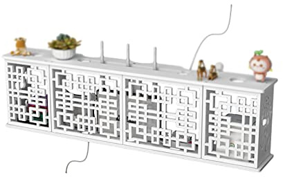 Étagère murale pour routeur WiFi sans fil avec panneau de brassage, étagère flottante en bois et plastique (7 tailles)