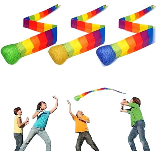 Rainbow Ball,Colorful Beach Ball | Set of 3 Portable Outdoor Activities, Funny Playground Sports for Kids, Adult, Family