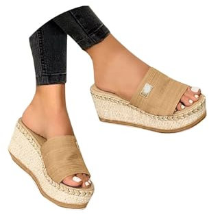 Sandalias Mujer Verano Plataforma Con Cuña Comodas Esparto Chanclas Tacon De Vestir Playa Flexibles Alpargatas Zapatos Elegantes Ortopédicas Moda Antideslizantes Flip Flops Piscina Sandalias Ofertas