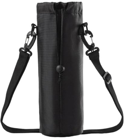 perfk Sac Isotherme pour Bouteille d'eau, Sac de Transport pour Bouteille d'eau avec Bandoulière Réglable, Porte-Bouteille d'eau étui, Sac Isotherme pour Pique-Nique, Randonnée, Noir