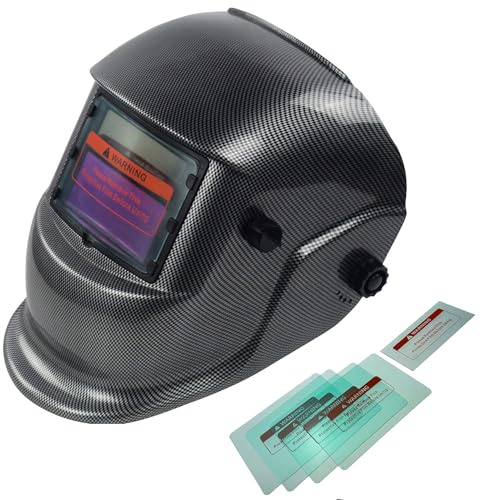 XTRM Auto Darkening Welding Helmet Hi-Tech Grinding CE Approved Solar Power Function Professional Protective Gear Welding Tig Mig Arc Welders Mask Helmet + 5 Lens
