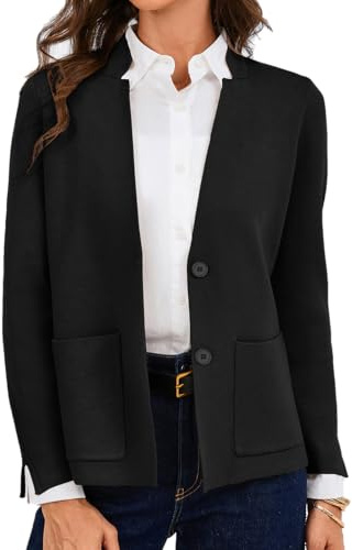GRACE KARIN Cardigan da donna elegante con scollo a V con bottoni, cardigan da donna con tasca business blazer Jacket vacanza