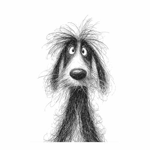 HUYEEI Leinwandbild Hund Hunde-Strichzeichnungen Kunstdruck, für Wohnzimmer, Badezimmer, Schlafzimmer, Büro, Gemälde für Heimdekorationen(schwarz und weiß110)-60x80cm Ungerahmt
