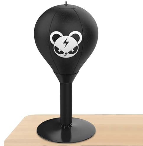 Dmuzsoih Schreibtisch-Boxsack, 17.7x40cm Büro Punchingball Mit Basis Stab Luftpumpe, Anti-Stress Punching Ball, Tisch Boxsack Punching Ball Set, Boxbirne Tisch- Boxball Für