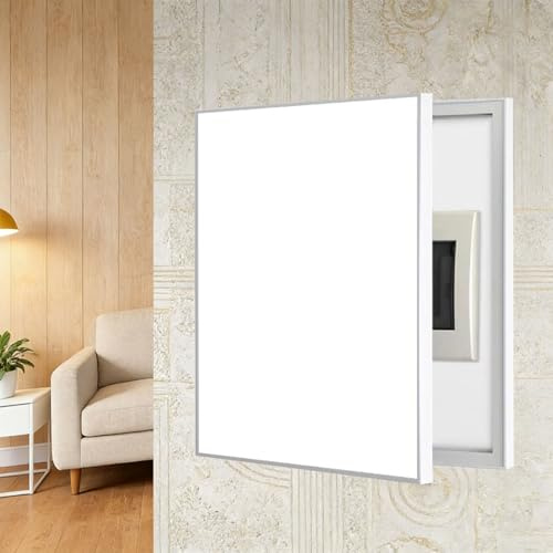 Vibeo Copri Quadro Elettrico Copertura Decorativa per Quadro Elettrico da Parete, Cassetto Copri-Interruttore Nascosto da 40-80 cm, Pannello Copri-Scatola Fusibili Ribaltabile(White,16x20in/40x50cm)