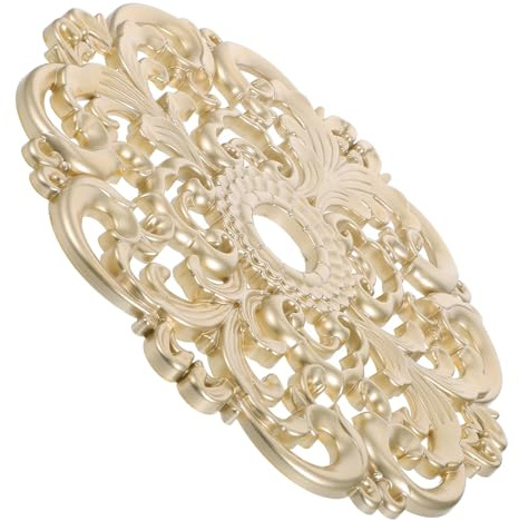MAGICLULU Médaillon Décoratif de Plafond Rond en Plastique Style Européen Or, Faux Plâtre, Facile à Installer, Couvre les Imperfections, pour Chambres et Intérieurs