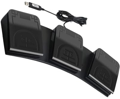 APGLSXY Ergonomische Dreifach-USB-Fußsteuerung, anpassbare Tastenanschläge, Multimedia-Steuerung für Dreifach-Fußpedal