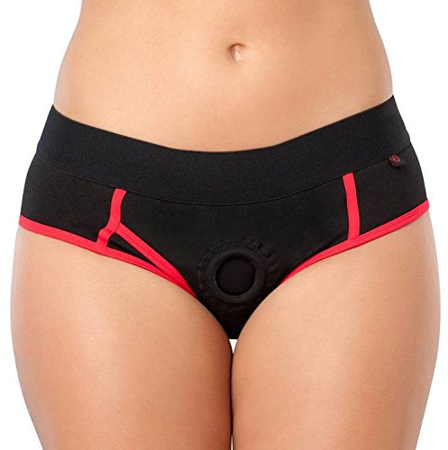 Lovehoney Black Unisex Strap On Harness Briefs with O Ring | Sizes 8-22 | S-XXL | Soft & Stretchy