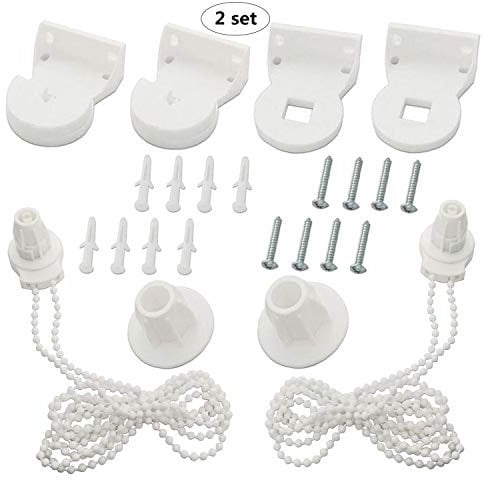 NUMAMA 2 Sets Roller Blind Fitting Replacement Repair Kit 25mm Rolling Blind Accessories Complete With Brackets and Chain