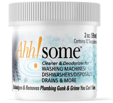 2 in 1 Washing Machine/Dishwasher Bio Cleaner & Deodorizer Gel, 24 Cleanings in a single container, Septic Safe Formula to clean inside out of Front End, Top End, HE Washing Machines and Dishwashers