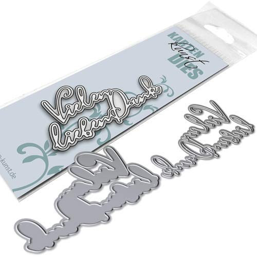 Karten-Kunst Stanzschablone kk-D110 Stanze Elegant Script Vielen lieben Dank Schneideschablone
