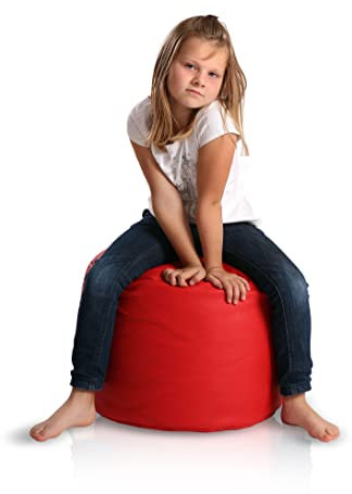Ecopuf Point | Pouf Sitzhocker 55x40 aus Kunstleder | Pouf Hocker Runder Sitzpouf | Indoor und Outdoor als Fußhocker Yoga-Sitzkissen, Meditationskissen geeignet | Mit Polystyrol Füllung (EPS Perlen)