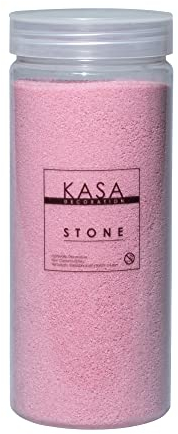 KASA DECORATION Gefärbter Sand Rosa für Dekorationen 1120 g, 11 dekorative Farben in starren Dosen mit Schraubverschluss, dünn 0,2-0,6 mm, ideal für Ihre Dekorationsideen