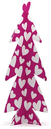 Panorama Agatha Ruiz de la Prada Árbol de Navidad Pequeño de Papel Rígido Rosa Corazones 21x43 cm