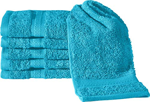 REDBEST Gästetuch 6er-Pack Chicago türkis Größe 30x50 cm - saugstark, strapazierfähig, ideal für Reisen, Sport (weitere Farben)