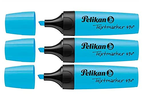 PELIKAN Textmarker 490 Textmarker 490 Keilspitze 1-5 mm neonblau 3 Stück