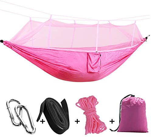 FEWIHIWEAS Outdoor 1-2 Personen Gartenschaukel-Bett-Set Camp-Jagd-Hängematte mit Moskitonetz Hochfestes Stoff-Hängebett-D, USA