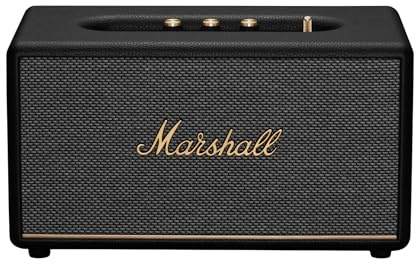 Marshall Stanmore III Bluetooth Home Speaker - Loud Stereo Sound with Bass and Treble Controls | Plug-in Powered | Record Player Compatible | RCA and 3.5 mm Aux Inputs - Black