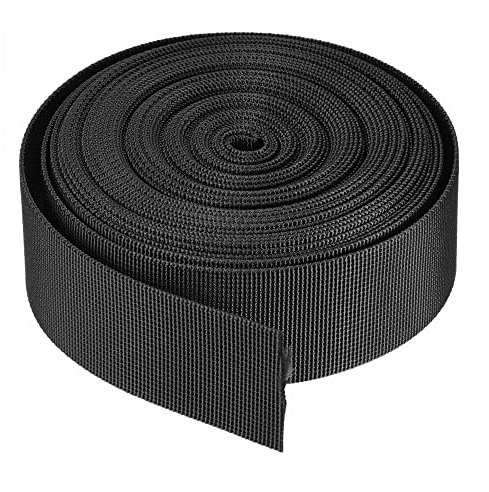 sourcing map Flacher Nylon-Gurtband, 3,8 cm, 9,1 m, Schwarz für Rucksack, Gepäckträger