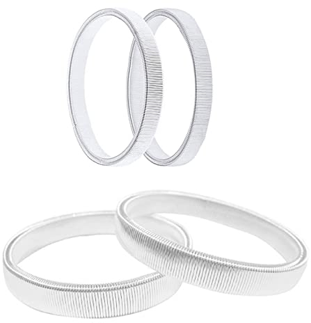 sukevitor 4 Pcs Shirt Sleeve Holders,Adjustable Anti-slip Metal Stretchy Garter Elastic Armbands (Silver)