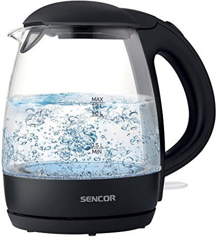 Elektrischer Wasserkocher, 1,2 l, Fassungsvermögen: 2200 W, Schwarz
