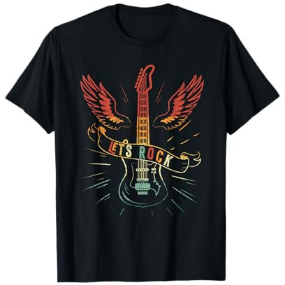 Lets Rock n Roll Gitarre Retro Liebhaber T-Shirt