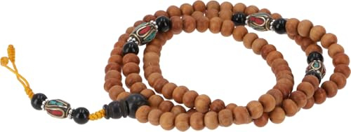 GURU SHOP Tibetische Gebetskette, Buddhistische Mala Halskette aus Sandelholz - Modell 19