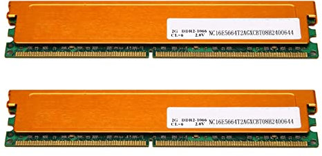 BLANCA 2X 2GB DDR2 Ram Memoria 1066MHz PC2 8500 1.8V PC Ram Memoria 240 para Computadora de Escritorio DIMM 240Pins