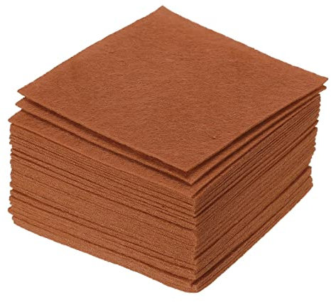 PATIKIL 21 Stück Weiche Filzblätter Selbstklebende Stoff Bastel Blätter Filzbasteln Braun 4 Zoll x 4 Zoll für DIY Hobby Dekoration