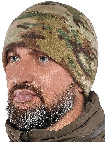 2SBR 2SABERS Warme Wintermütze aus Fleece, für Herren, Militär, taktische Totenkopf-Mütze, Camo, SMALL