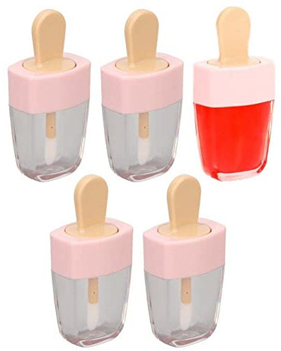 Haowul 5 Pcs Leere Lipglossbehälter Eiscremeformierte Lipglossrohre Nachfüllbare Lippenbalsamröhrchen Für DIY -Kosmetik Nachfüllbar