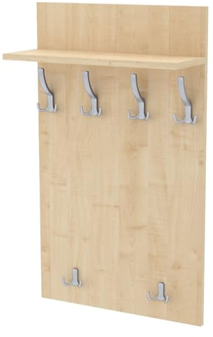 AKKE Garderobenpaneel Wandgarderobe Mit Ablage Wandpaneel Garderobe PVC Maxi Sonoma 90cm x 60 cm