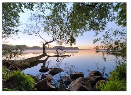 Displate - Poster aus Metall - Magnet-Montage - World Class Photos - Landscapes - Lake View 45 cm x 32 cm