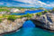 Acryl-Bild 140 x 90 cm: Natürlicher Bogen am Brocken Beach auf der Insel Nusa Penida, Bali, Indonesien (159921481)
