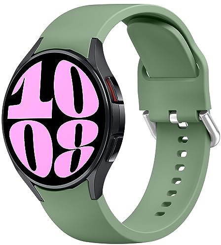 Wanme Cinturini compatibili con Samsung Galaxy Watch 5 Strap 40mm 44mm, Galaxy Watch 5 Pro Strap 45 mm, 20 mm Regolabile Stile Originale Silicone Sport Ricambio per Samsung Galaxy Watch 5/4 (verde