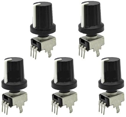 5 Sätze 5% RV09 Vertikal Einstellbarer Widerstand 9 Typ 3 Pin Seal Potentiometer Für Arduino Mit Knaufkappe,10K Ohm