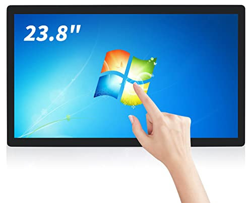 TouchWo 23,8 pollici Touch Screen, Windows 10 i5 4GB RAM 128G SSD, 1920x1080P, USB, VGA & HD-MI Monitor, PC industriale All-in-One per aula, riunioni e lavoro