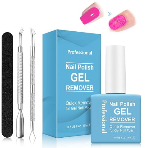 Xumann Gel Nail Polish Remover Kit - Quick & Easy Gel Removal, No Foil Soaking or Wrapping, Acetone-Free Formula, Magic Remover Tools