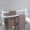 Portasciugamani da Parete in Alluminio Porta Asciugamani Moderno Semplice Porta Salviette con 2 Ganci Portasciugamani Scaffale per Bagno Cucina Toilette Hotel Bianco 2 strati 60cm