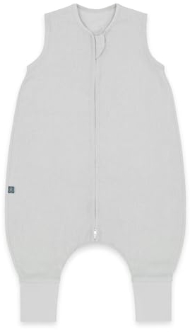 emma & noah Baby Schlafsack mit Füßen 0.5 TOG, Leinen Schlafsack mit Beinen für den Sommer, 100% Leinen, OEKO-TEX Zertifiziert, Stampelsack für Neugeborene (Essential Grau, 90 cm)