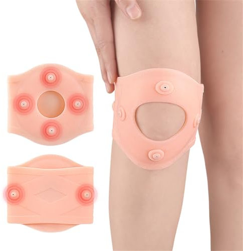 seaNpem Magnetic Knee Support, 1 Pair Silicone Knee Compression Sleeve Comfortable Thickened Knee Brace Knee Protection Pads for Running, Cycling, Relief Knee Discomfort & Arthritis