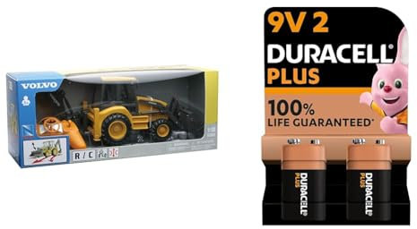 New Ray - Vehículo radiocontrol (87913) + Duracell Plus Pilas 9 V (Pack de 2) - Alcalinas - 100% de duración Garantizada - Fiabilidad para Dispositivos cotidianos - Embalaje sin plástico - 5 años de