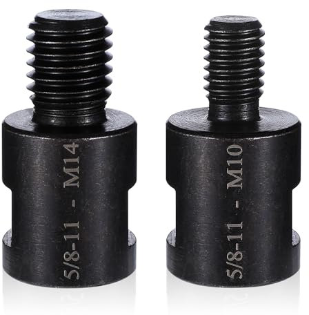 Angle Grinder Adapter, 2 Pcs Angle Grinder Attachment Converter 5/8-11 Female to M10/M14 Male, Interface Connector Adapter for Angle Grinder Polisher Drill Bit Connecting Tool
