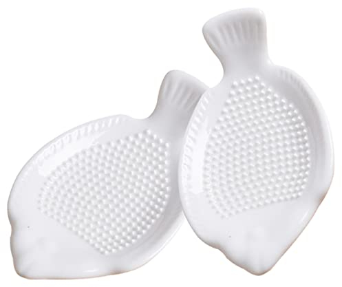 Hoement 2 Pezzi in Ceramica Trita Aglio Grattugia Utensile Piastra Aglio Trita Grattugia Accessorio da Cucina Multifunzione Lavabile in Lavastoviglie